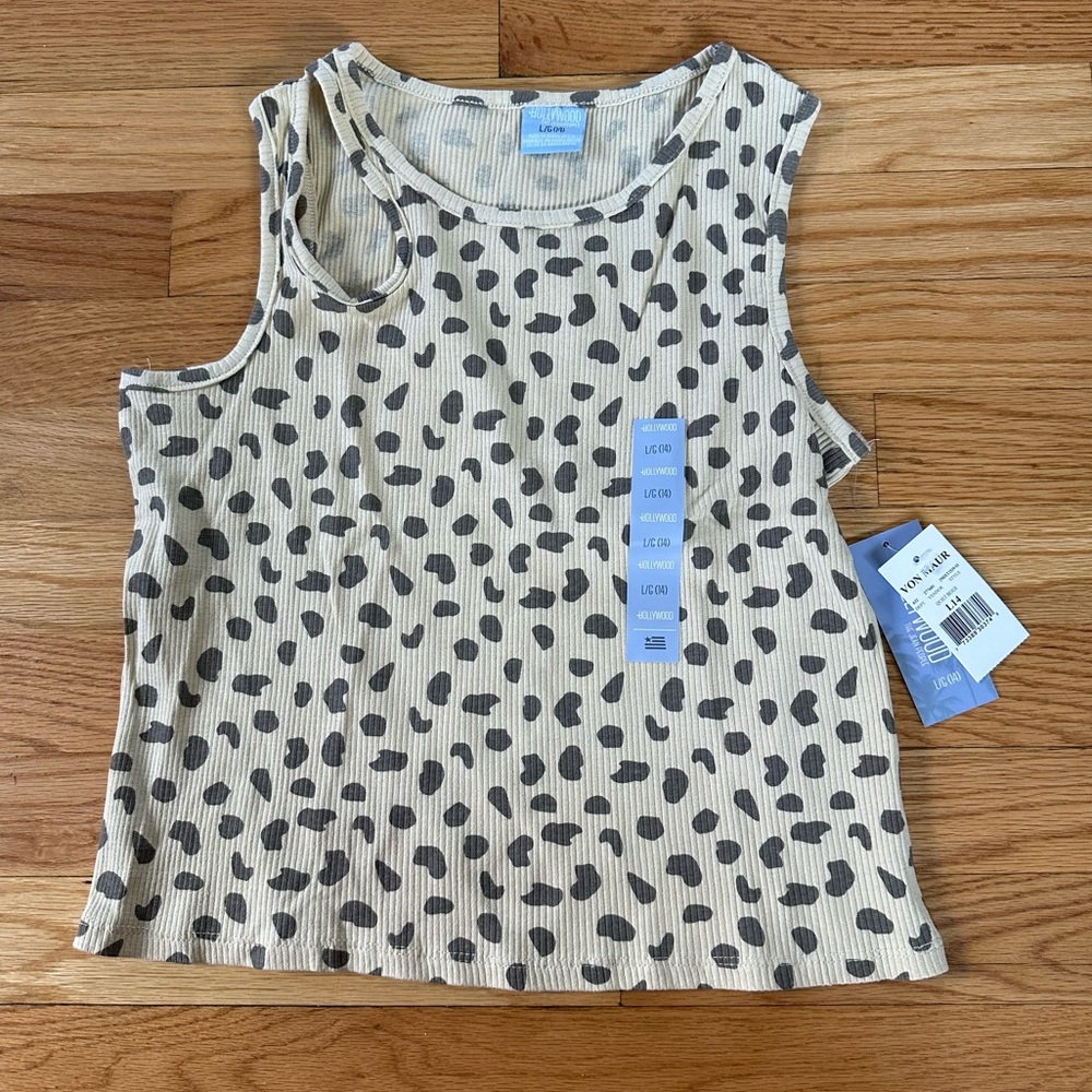 NWT Hollywood The Jean People Animal Print Tank Top Sz L 14 - Picture 1 of 8